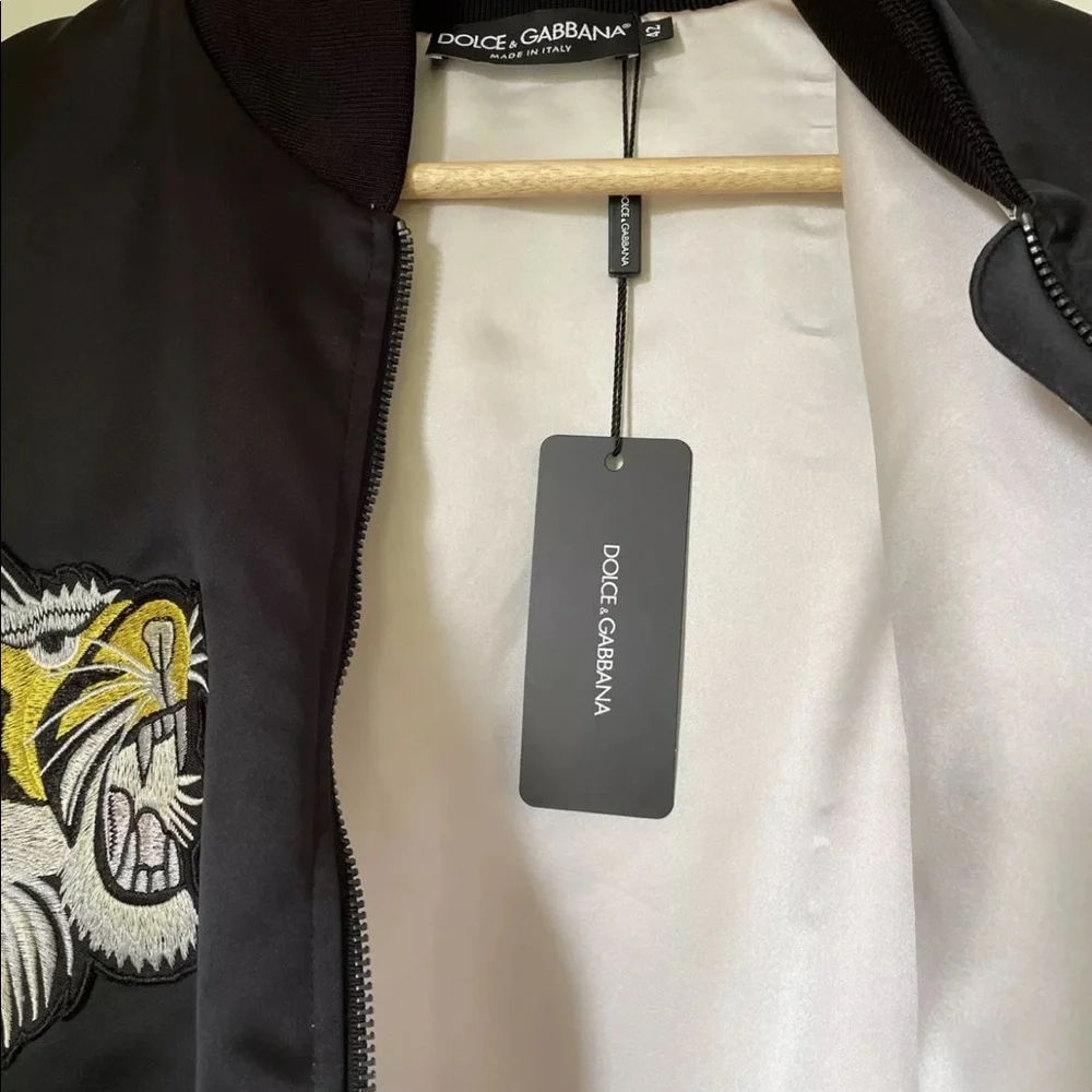 DOLCE & GABBANA Bomber Jacket Size 42 / 14 BNWT RRP $1,500 Tiger Black Lined - Picture 4 of 12